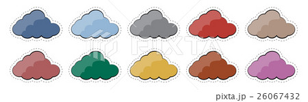 Vector set of stickers badges cloud of different 26067432