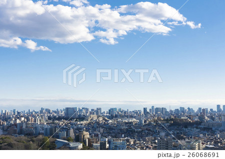 東京都市風景　北区から望む　都心全景　東京タワー　東京ドーム　駒込　水道橋 26068691