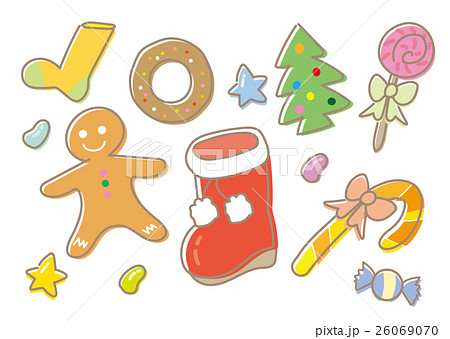 クリスマスお菓子セットのイラスト素材 26069070 Pixta
