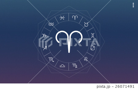 Aries Horoscope Zodiac Prediction Graphic Concept Aries Horoscope Zodiac Prediction Graphic Concept 26071491