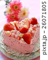 ピンクのハートケーキ　 26071805