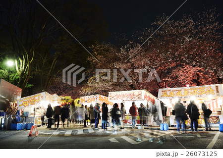 花見　夜桜　ソメイヨシノ　お祭り　鶴舞公園　名古屋　愛知　イベント　露店　出店　 26073125