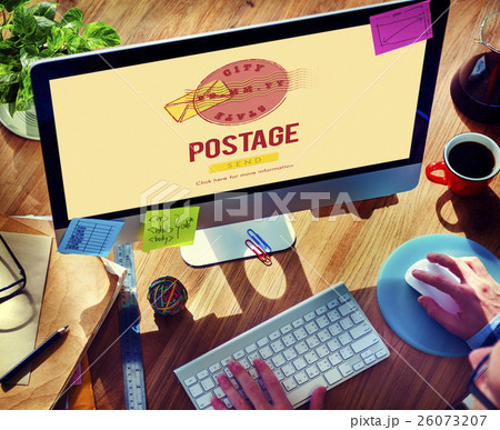 Postage Postal Stamp Delivery Postmark Concept 26073207