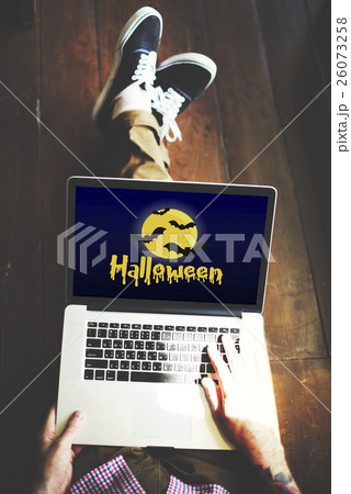 Halloween Bat Pumpkin Lantern Scary Graphic Concept Halloween Bat Pumpkin Lantern Scary Graphic Concept 26073258