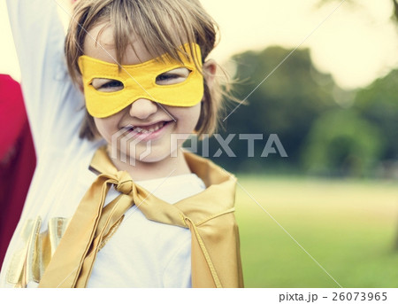 Superheroes Cheerful Kids Expressing Positivity Concept 26073965