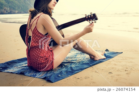 Beach Summer Holiday Vacation Traveling Relaxation Concept Beach Summer Holiday Vacation Traveling Relaxation Concept 26074154