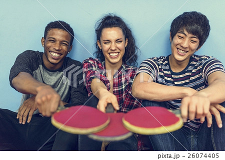 Table Tennis Ping-Pong Friends Sport Concept Table Tennis Ping-Pong Friends Sport Concept 26074405