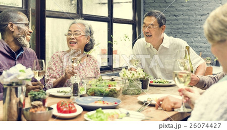Group of Senior Retirement Meet up Happiness Concept 26074427