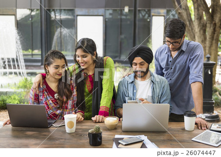 Indian Community Togetherness Technology Concept Indian Community Togetherness Technology Concept 26074447