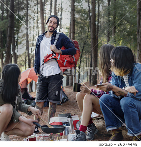 People Friendship Hangout Traveling Destination Camping Concept People Friendship Hangout Traveling Destination Camping Concept 26074448