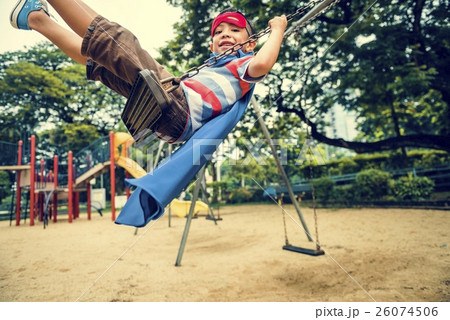 Playground Yard Superhero Freedom Child Boy Concept 26074506