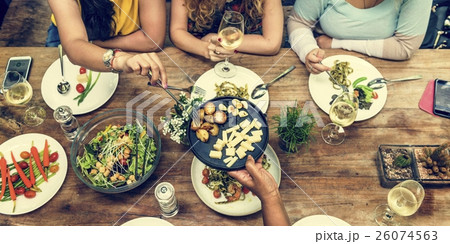 Women Communication Dinner Together Concept 26074563