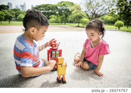 Brother Sister Elementary Childhood Kid Playful Concept Brother Sister Elementary Childhood Kid Playful Concept 26074767