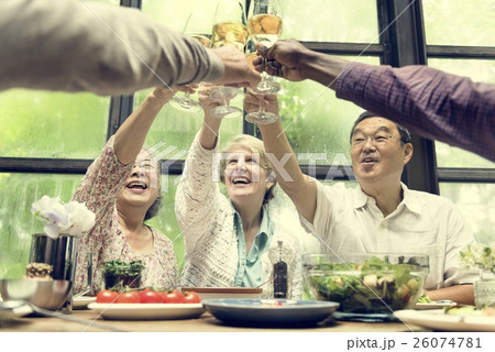 Group of Senior Retirement Meet up Happiness Concept 26074781