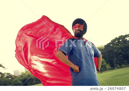 Indian Man Superhero Power Concept Indian Man Superhero Power Concept 26074807