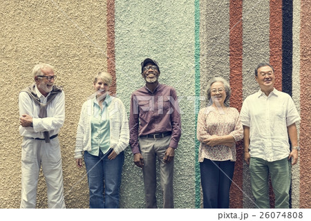 Group of Senior Retirement Friends Happiness Concept Group of Senior Retirement Friends Happiness Concept 26074808