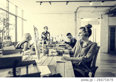 Business Team Brainstorming Workspace Concept 26075879