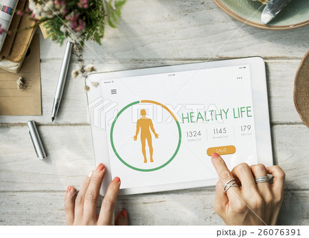 Calorie Counter Health Diet App Concept Calorie Counter Health Diet App Concept 26076391