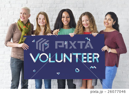 Geometric Font Charity Volunteer Concept 26077046
