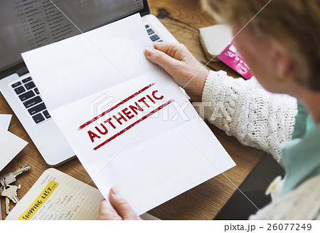 Authentic Veritable Value True License Genuine Concept 26077249