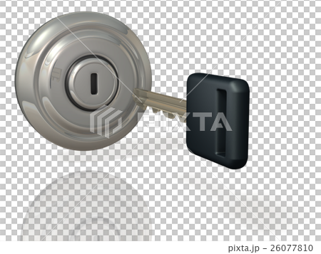 Abstract 3DCG representing ignition key 26077810