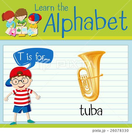 Flashcard letter T is for tuba 26078330