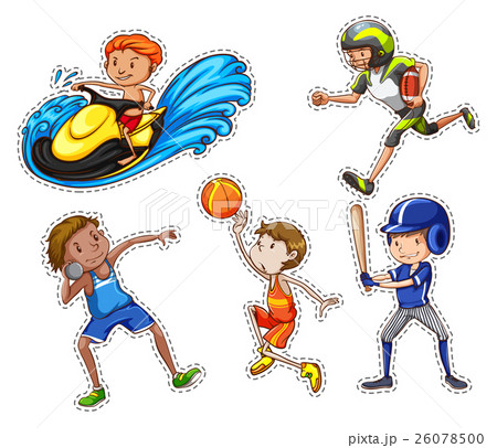 Sticker set with people doing sport 26078500