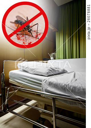 Zika virus. Clean empty sickbed in a hospital ward 26078881