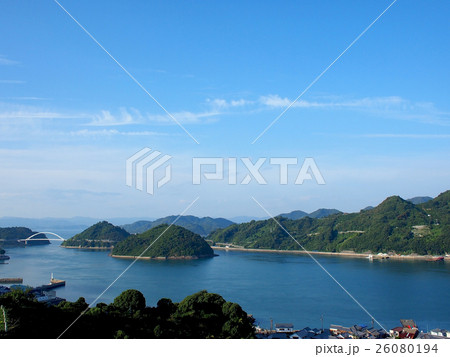 広島県　大崎下島　歴史の見える丘公園　展望台からの風景 26080194