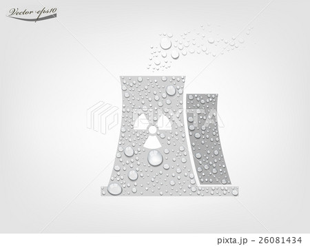 nuclear power plant from transparent water drop 26081434