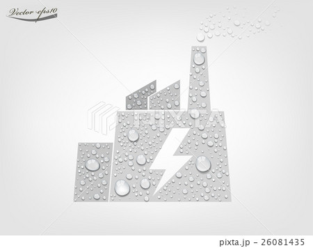 power plant from transparent water drop vector power plant from transparent water drop vector 26081435