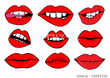 vector illustrations - Sweet lips. 26082356
