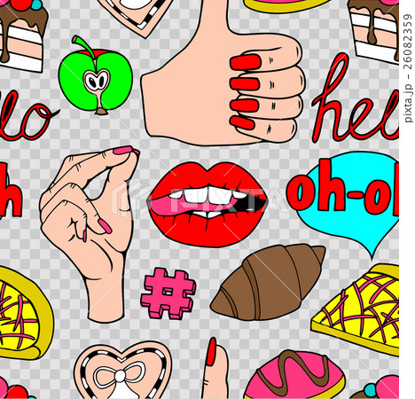 Seamless pattern with fashion patch badges 26082359