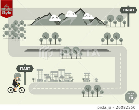 info graphic of mountain bike riding on outdoor info graphic of mountain bike riding on outdoor 26082550