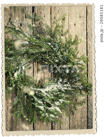 Natural Wreath Christmas Vintage Photo Frame Natural Wreath Christmas Vintage Photo Frame 26083181