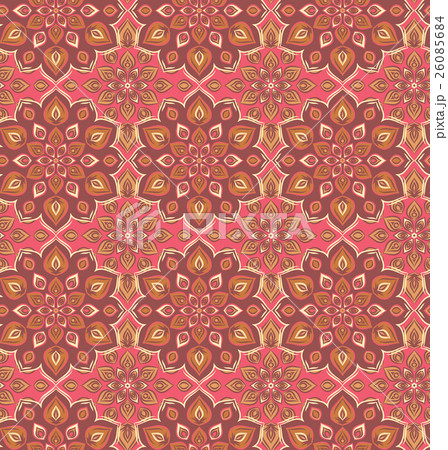 Seamless hand drawn mandala pattern. . 26085684