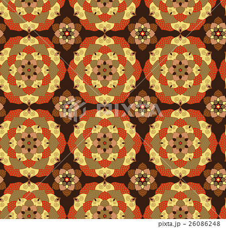 Seamless hand drawn mandala pattern. 26086248