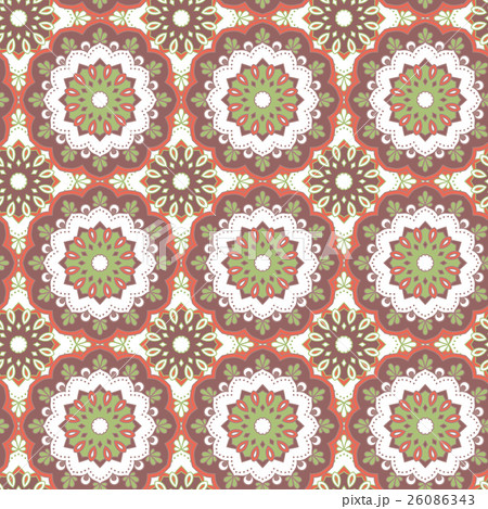 Seamless hand drawn mandala pattern.  26086343