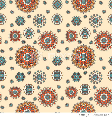 Seamless hand drawn mandala pattern Seamless hand drawn mandala pattern 26086387