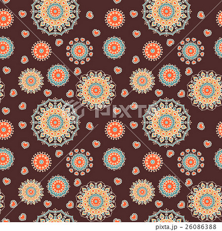 Seamless hand drawn mandala pattern Seamless hand drawn mandala pattern 26086388