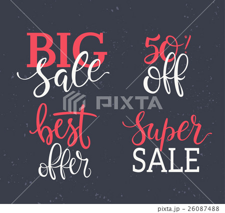 Sale vector Inscriptions set. Sale vector Inscriptions set. 26087488