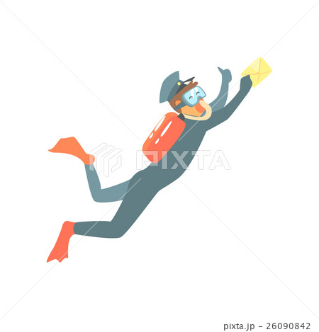 Postman With Diving Equipment And Letter Postman With Diving Equipment And Letter 26090842