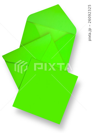 Green card and envelopes. 26092325