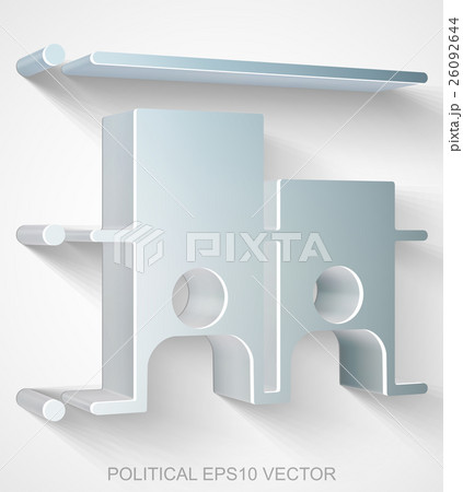 Politics icon: extruded Metallic Election, EPS 10 26092644