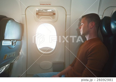 Comfortable traveling by airplane 26092981