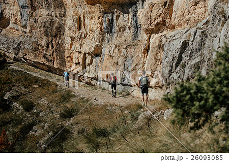 group of tourists climbers 26093085