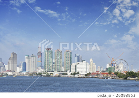 Business district cityscape with blue sky, Bangkok 26093953