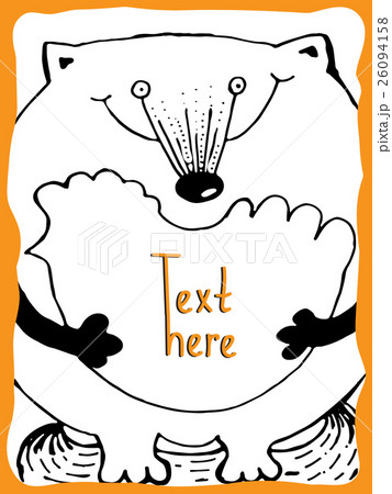 Cute greeting card with funny fox and chicken 26094158