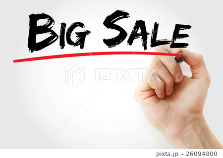 Hand writing BIG SALE with marker Hand writing BIG SALE with marker 26094800