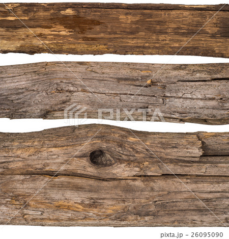 Old planks isolated on white. 26095090